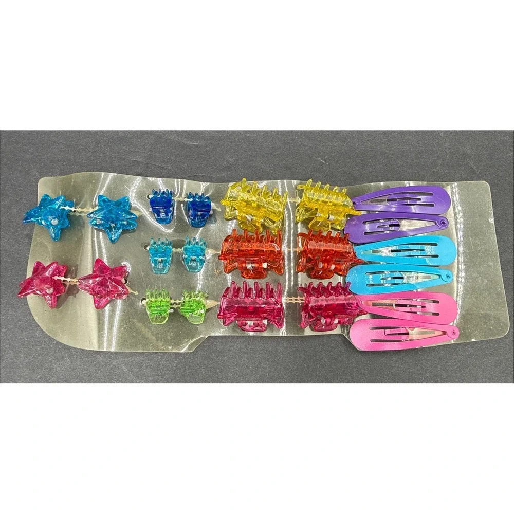 Vtg Claw Hair Clips Colorful Plastic Alligator Clips 80's‎ 90's Retro